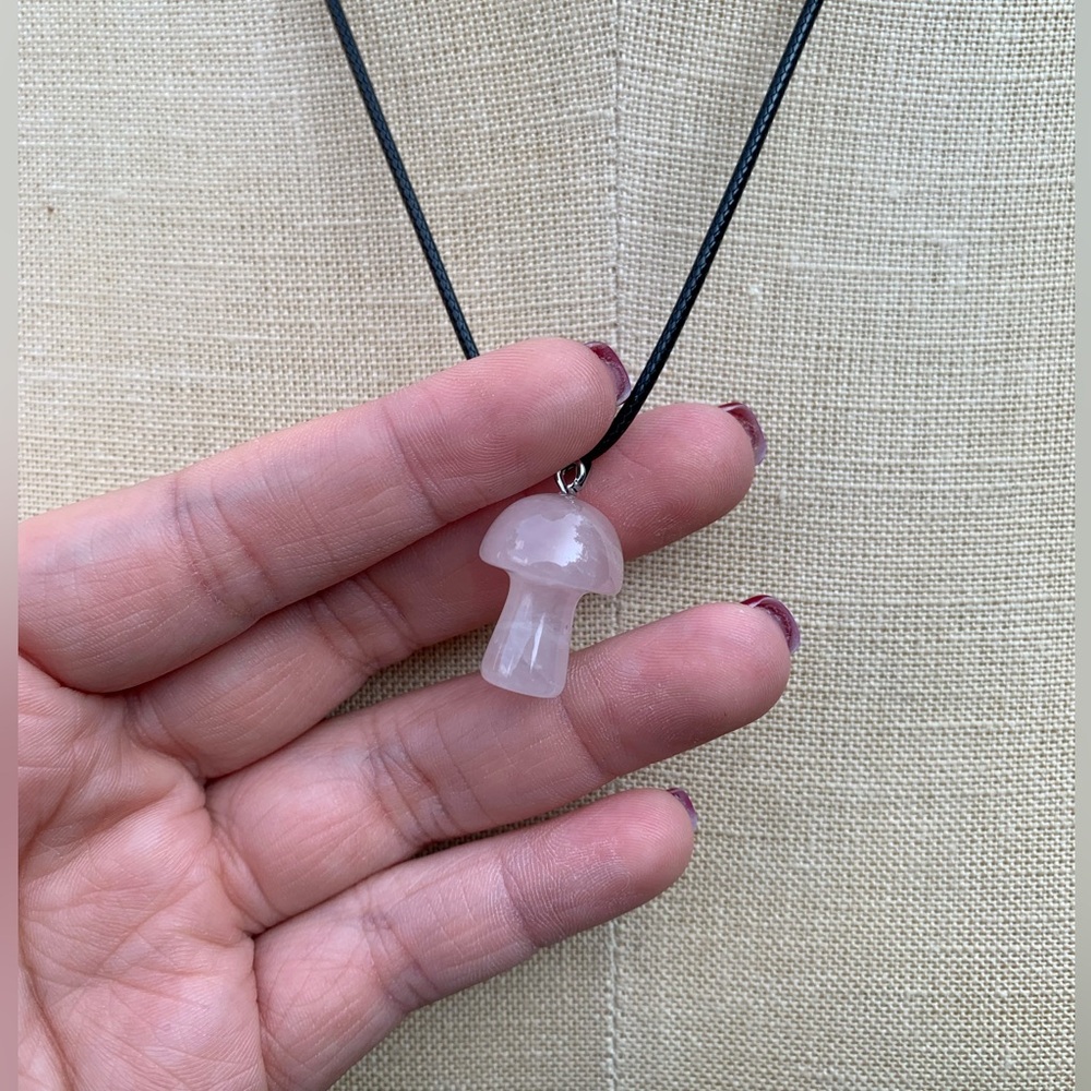Handmade Genuine Stone Mushroom Amulet Necklace - Picture 4 of 10